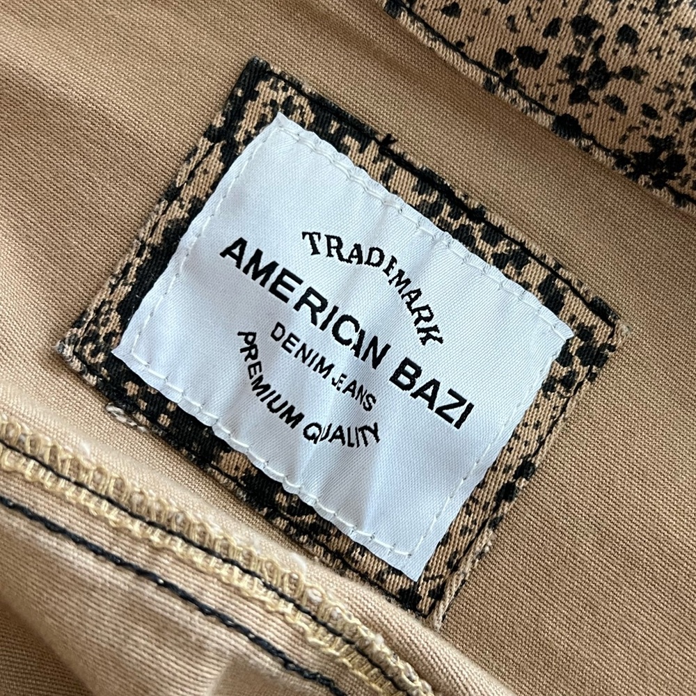 Skirt & Jacket Set Brown Snake Print Tan Denim Stretch - Picture 7 of 8